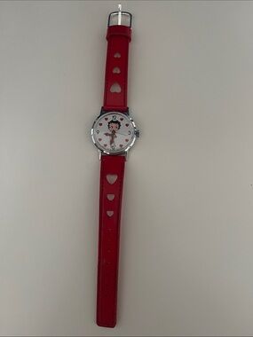 Betty Boop Red Heart Cutout Strap Watch